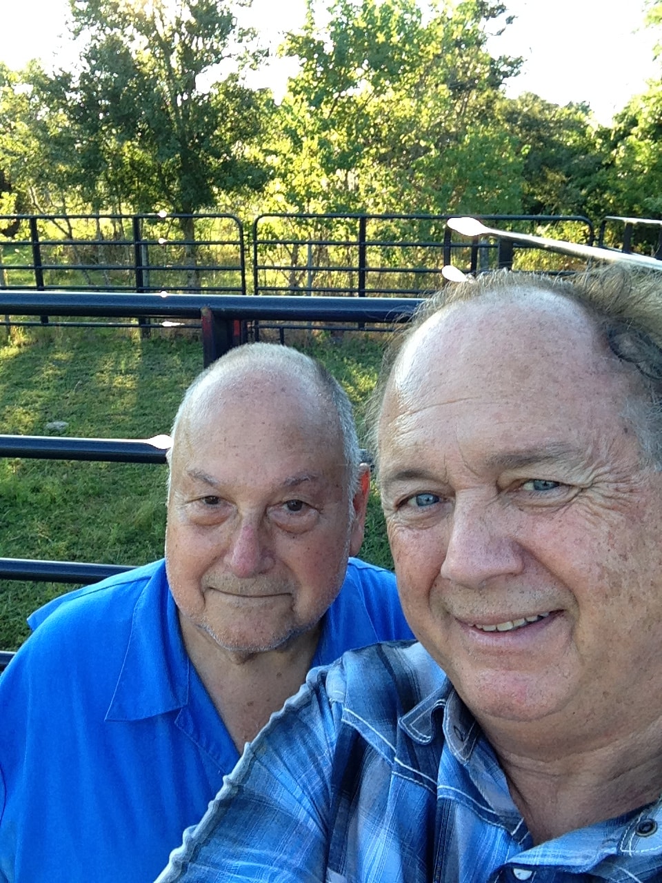 Joseph Fuentes and Robert Gardana having just built a new corral